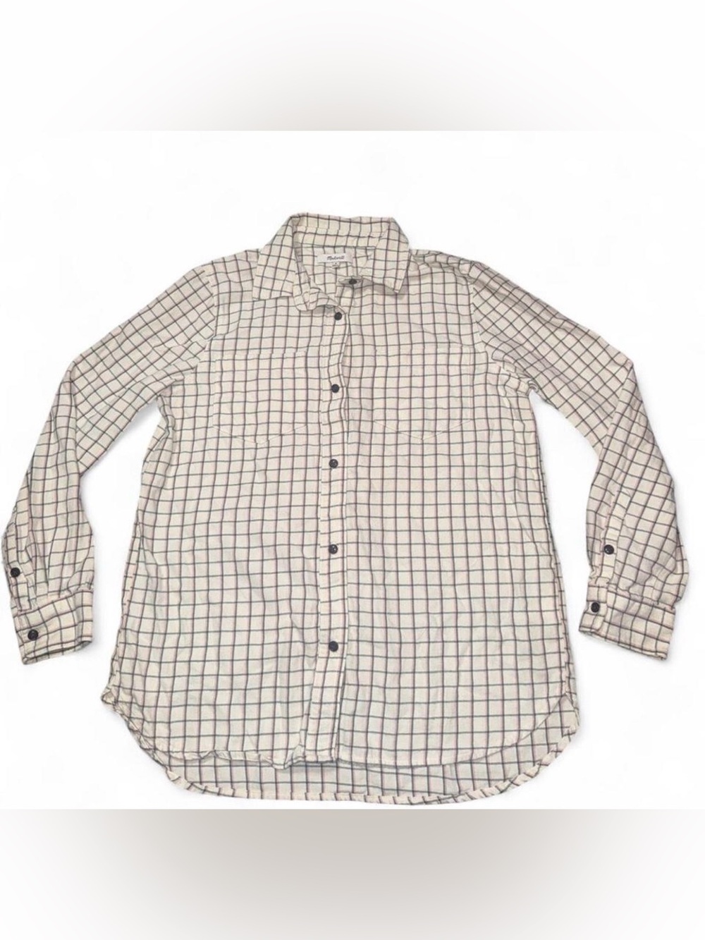 Madewell Cream Plaid Button-Down Shirt